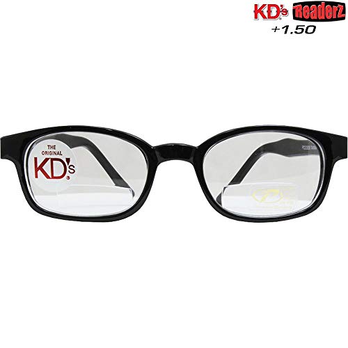 Pacific Coast The Original KD's Biker Shades By PCSUN Black Frames +1.50 Magnification Clear Lenses, Small2