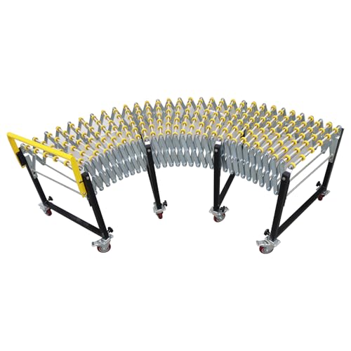 HayWHNKN Expandable Roller Conveyor Adjustable Length Height Stainless Steel Industrial Conveyor Rollers with Wheels 220v
