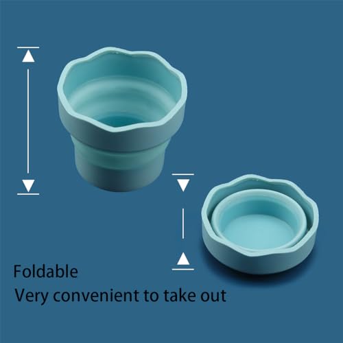 Addlotlot 100 3 Pcs Collapsible Paint Brush Washer Mini Foldable Silicone Watercolor Acrylic Oil Painting Silicone Washing Bucket Brush Holder Organizer Painting Water Cup thumb #2
