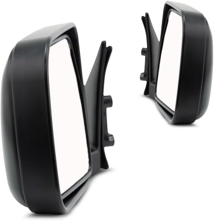 For Toyota 4Runner 1990 91 92 1993 Door Mirror Driver and Passenger Side | Pair | Manual | Non-Heated | Folding | Smooth Black | TO1321154, TO1320154 | 8791089155, 8794089151