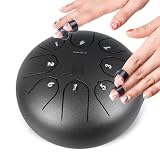 6 Inch 8 Stainless Steel Tongue Drum, Worry Empty Character Hand Drum for Performance and Meditation, Portable with Rich Sound and Music Craftsmanship