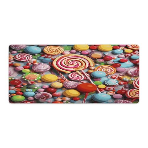 Tapis de souris de jeu xxl imprimé bonbon grand format pour bureau gaming