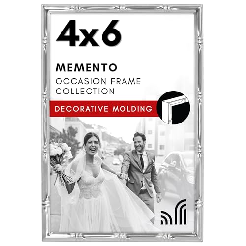 Americanflat 4x6 Bamboo Picture Frame - Metal - Silver