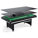 Table Multi Jeux 3 en 1 Apollon Billard, Ping-Pong, Plateau Dînatoire - avec Accessoires