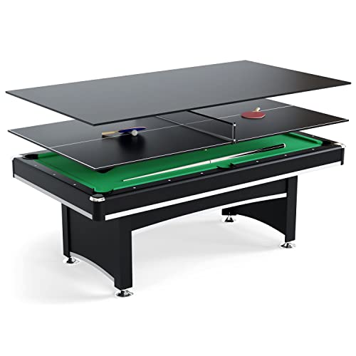 Table Multi Jeux 3 en 1 Apollon Billard, Ping-Pong, Plateau Dînatoire - avec Accessoires