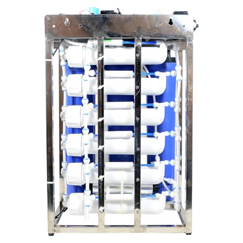 Image of PurePlus 100 Liter Commercial RO Water Purifier Plant with TDS Adjuster Blue Stainless steel Full Automatic