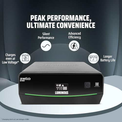 Image of Luminous Zelio M 1200 Sine Wave Inverter Ideal for Home,Office & Shops | 900VA Inverter | Reliable Power Backup | High Performance| Easy Installation | 36 Months Warranty