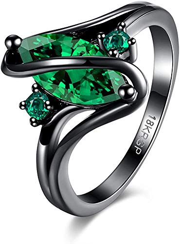 縄編みアーム エメラルド ピンキーリング