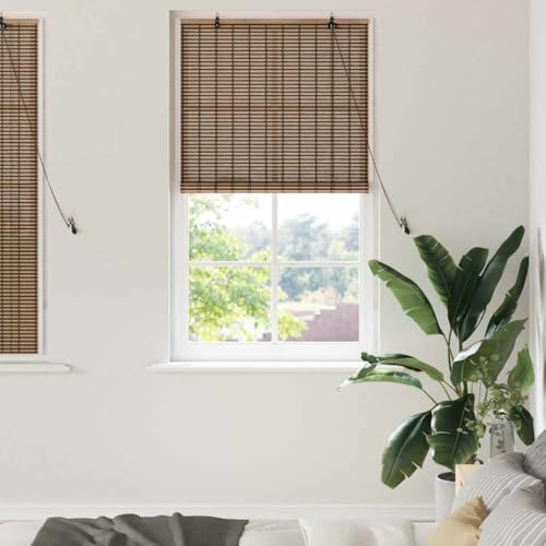 Persiana Enrollable Contiene Bambú Natural, Filtrado De Luz Y Control Manual, Estor Ventana, Estores Para Ventanas, Adecuada Para Salón Y Dormitorio, Marrón, 80 x 160 cm, Superficie Texturizada