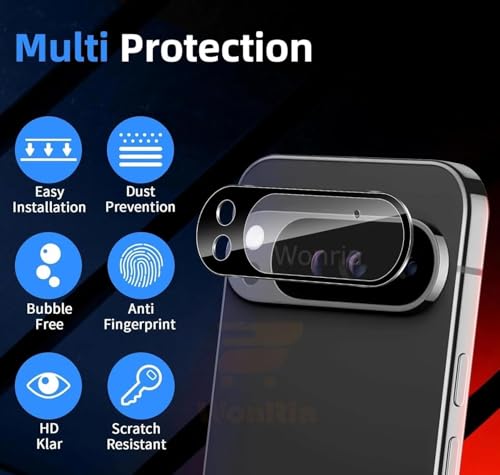 Image of Back Camera Lens Protector for Pixel 9 Pro XL 5G [with Sensor Hole] Camera Glass Protector Guard (Black)