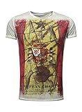 spain shirt Hochwertige reine Baumwolle KEY LARGO Herren Team Spain Round T-Shirt, Silver (1107), L