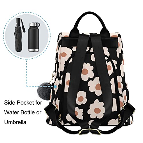 Image of Fustylead Boho Flower Print Fashion Backpack Purse for Women Anti Theft Back Pack Shoulder Bag