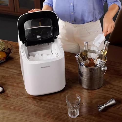 Fabricadora de Hielo Portátil Eléctrica Blanca miniatura 1