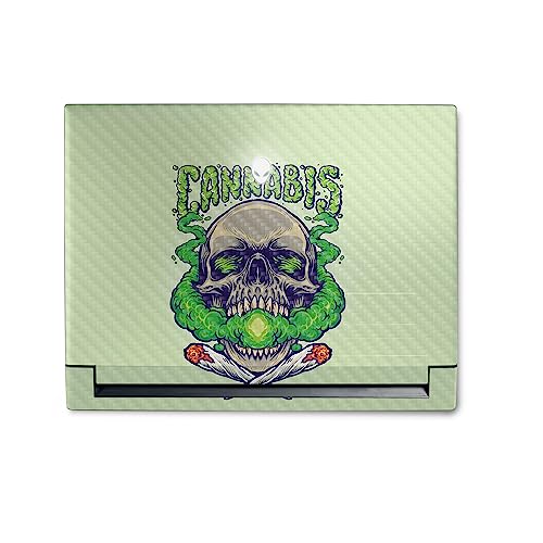 Image of MightySkins Carbon Fiber Skin Compatible with Alienware M18 R1 (2023) Full Wrap Kit - Skull and Joints | Protective, Durable Textured Carbon Fiber Finish | Easy to Apply | Made in The USA