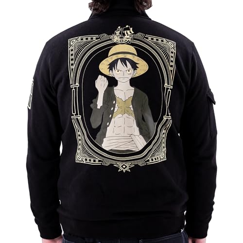 Ripple Junction One Piece Men's Military Cargo Full Zip Jacket Luffy Jolly Roger Embroidery Patches Anime Officially Licensed2