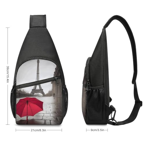 Bolso tipo sling ligero para senderismo y viaje rojo miniatura 2