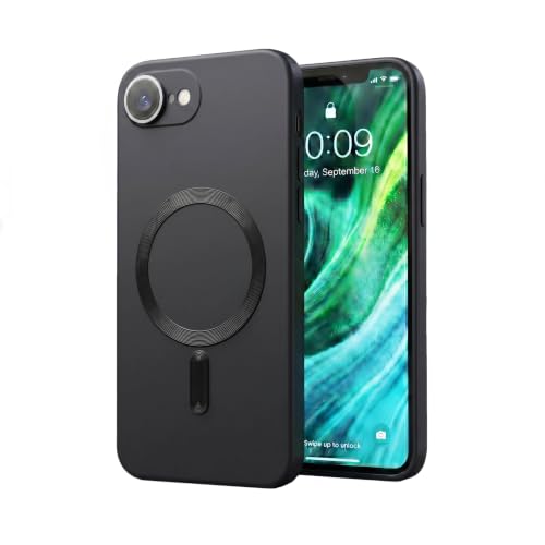 Image of amazon basics Premium Mag-Safe Case for iPhone 16E | Shockproof & Anti-Scratch Cover | Soft Silicone with Wireless Charging | Camera Lens Guard - Black