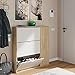 Armadio scarpiera a ribalta ROVERE e BIANCO armadietto mobile bagno casa garage 20 paia SCARPE 106 X 22 X 115 cm - 017818F