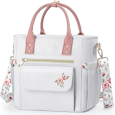 GLORIEROO Deluxe Lunch Bag Women - Leakproof Insulated Lunch Box for Women Teacher Mothers Day Gifts for Women Waterproof Multi Pocket Lunch Bag with Removable Strap for Work/Picnic Cover