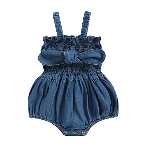 MA&BABY Baby Girls Denim Romper Cover