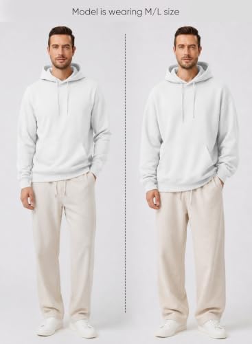 Image of JMIERR Mens Casual Oversized Hooded Collar Drawstring Cotton Hoodies Pullover Sweatshirts Casual Long Sleeve Shirts