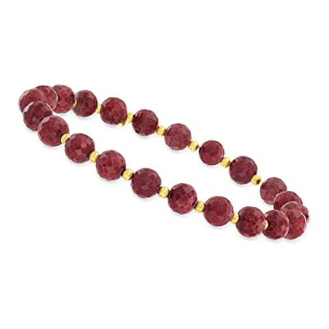 Canaria 60.00 ct. t.w. Ruby Bead Stretch Bracelet in 10kt Yellow Gold. 7 inches Cover