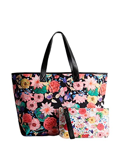 Desigual Bols_eterea Black Namibie, Sac de Courses Femme, Noir, Taille Unique