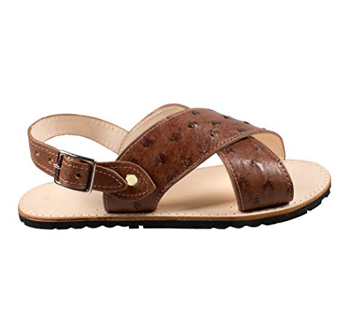 Men Exotic Sandals Genuine Ostrich Leather Cognac Color Huaraches Piel Avestruz2