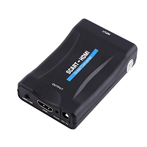 Tosuny Scart a HDMI 1080P Convertidor de Euroconector a HDMI Adaptador de Vídeo Escalador