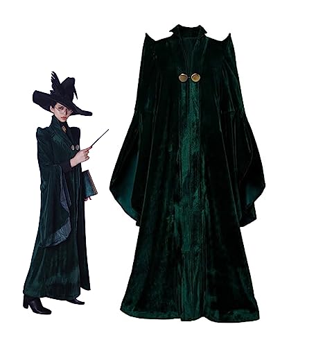Women's Witch Halloween Cosplay Costume Movie Wizard Sorceress Cloak Robe Coat