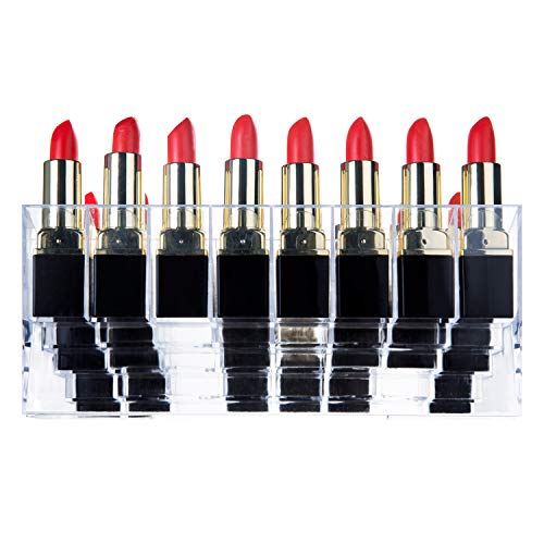 Gospire 40 Stand Lipstick Holder, Clear Acrylic Lip Gloss Lipstick Holder Case Display Rack Holder & 40 slots (in a 8 x 5 arrangement) Makeup Organizer - Image 4