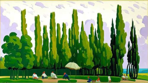 Poster Park on a Cloudy Summer Morning toile SERENDIPITP pour une ambiance zen