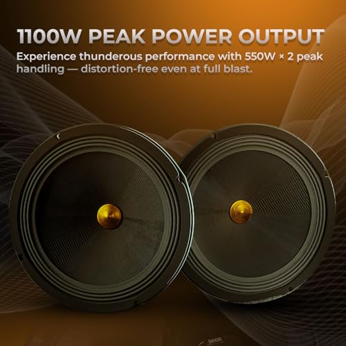 Image of DBASE DBMS65M 6.5 inch (16.5 cm) High Efficiency Midrange Car Speakers | 1100W Peak Power | 200W RMS | 4 Ohm | Powerful Sound for Cars, Jeeps & SUVs