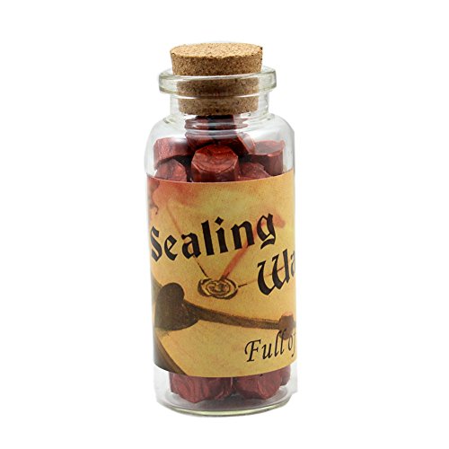 FQL 1 Bottle of Octagonal Sealing Wax Sticks Beads for Wax Seal Stamp (Red Golden)
