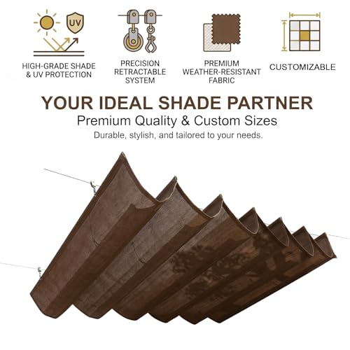Voile d'ombrage rétractable pergola protection UV couverture auvent terrasse
