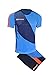 Zeus Kit Alex Herren Fußball Trikot Shirt Hosen Klein Armel Kit Fußball Volley Hallenfußball Training Royal Blau Orange (XL)