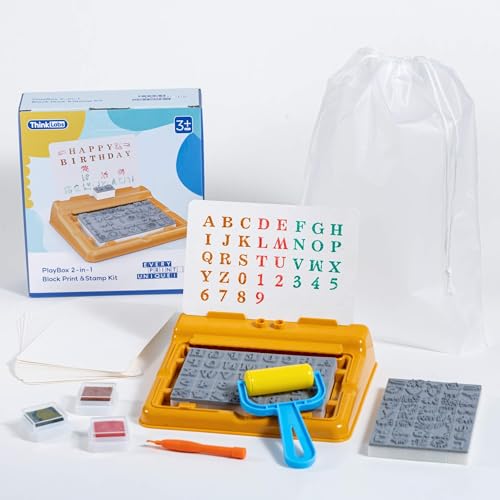 Montessori Toys of Easter Gift Educational Alphabet Stamps Set for Kids - 3 Washable Ink Pads & 80Pcs Stamper | Fine Motor Learning: Letter, Number & Animals | Toddler Arts and Crafts, Classroom