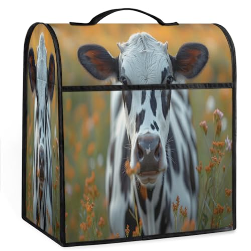 Coffee Maker Cover Cow Pattern Kitchen Appliance Covers Small Appliance Covers Blender Cover Juicer Cover Dust Covers for Kitchen Appliances with Top Handle and Pockets,Washable,C938