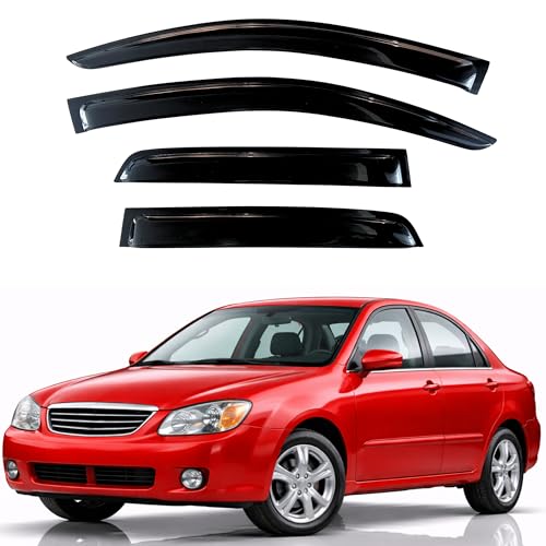 Image of KPY Rain Guards Fit for 2001-2004 Kia Spectra, Out-Channel Window Visors Vent Wind Deflectors 4PC, Car Accessories for 01-04 Spectra
