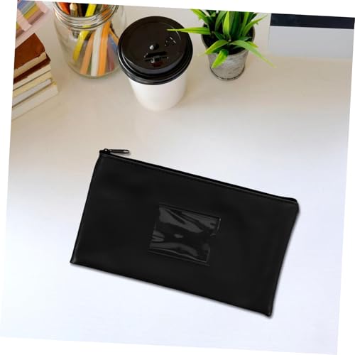 Uonlytech 2Pcs Window Zipper Storage Bag for Money Checks and PU Leather Cash Wallet with Card Holder Multifunctional Coin Wallet for Easy Organization 5