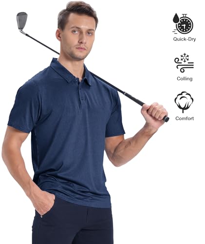 ZITY 5 Pack Mens Polo Shirts Short Sleeve Casual Performance Moisture Wicking Golf Shirt2
