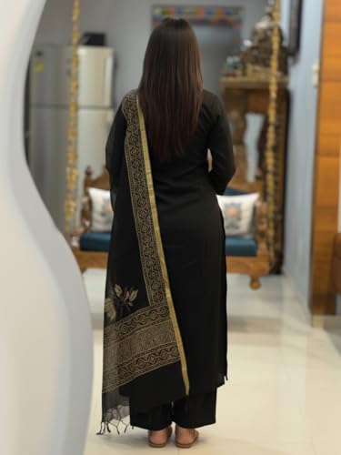 Image of ANNI Designer Women's Rayon Viscose Straight fit Printed Embroidered Kurta with Pant & Dupatta | Ethnic Kurta Set for Women | Daily, Office & Festive Traditional