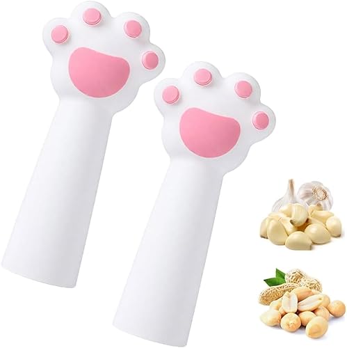 2pcs cat paw garlic peeler, silicone peeling tube roller for