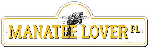 Manatee Lover Street Sign | Indoor/Outdoor | Funny Home Décor For Garages, Living Rooms, Bedroom, Offices | Signmission Personalized Gift #TOP22