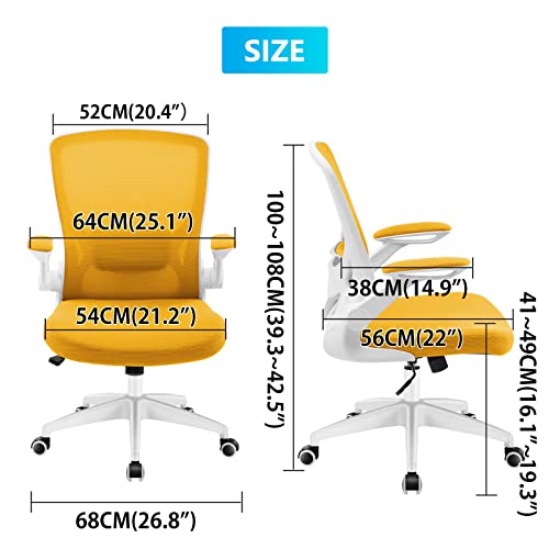 Kerdom Ergonomic Office Chair, Breathable Mesh Desk Chair, Lumbar Support Computer Chair With Wheels And Flip-Up Arms, Swivel Task Chair, Adjustable Height Home Gaming Chair #TOP4