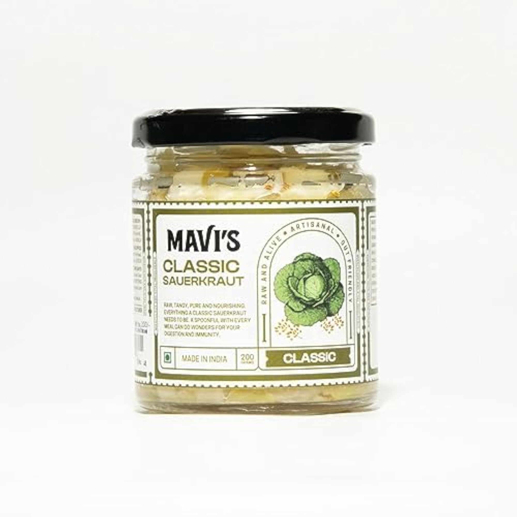 MAVI's Sauerkraut Combo Pack of 2, Classic and Golden, 200g Each
