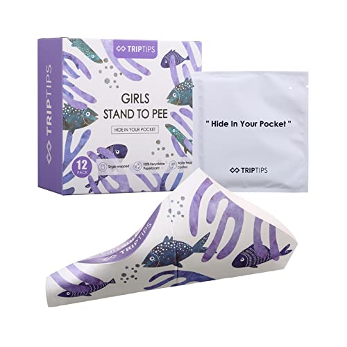 TRIPTIPS Female Urinal Disposable Female Urination Device Urinal for Women Foldable Pee Funnel for Women Waterproof Paper Stand and Pee Cup for Public Toilets, Traveling, Camping (Pack of 12)