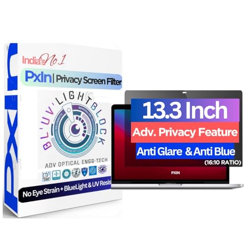 Image of PxIn PhoenixInn 13.3 Inch (16:10) Privacy Screen Filter - No Eye Strain | Anti Blue Light + Anti Glare | Privacy Screen Protector
