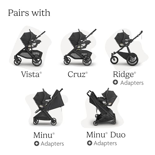 Image of UPPAbaby Aria V2 Lightweight Infant Car Seat - Load Leg & Cover - James | Lightweight at 6 lbs, Suitable from 4-30 lbs, No-rethread Harness, 25 Headrest Positions, Base Included