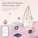 Divoom Dipow 35W, 2026 New USB C Charger Block, Fast GaN Charger with Pixel Screen, Cute Foldable Compact Power Adapter for iPhone 17/16, Galaxy S25/S24, Pixel 9/8, MacBook Air, iPad Pro (Pink)